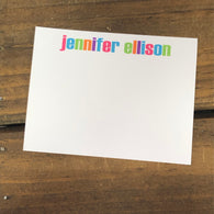 Bright Blocks Name Personalized Flat Note Cards