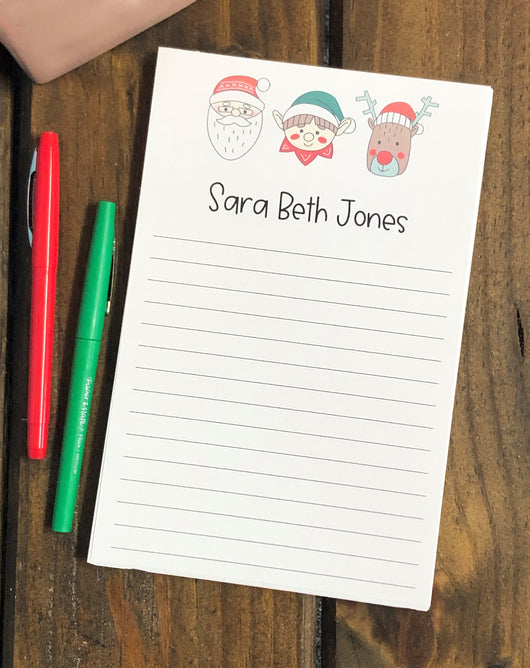 Sweet Christmas Trio Personalized Notepad