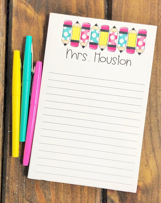 Bright Pencils Large Size Personalized Notepad