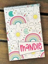 Rainbow Shine Bright Personalized Top Spiral Notebook