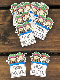 Elves Die Cut Gift Tags