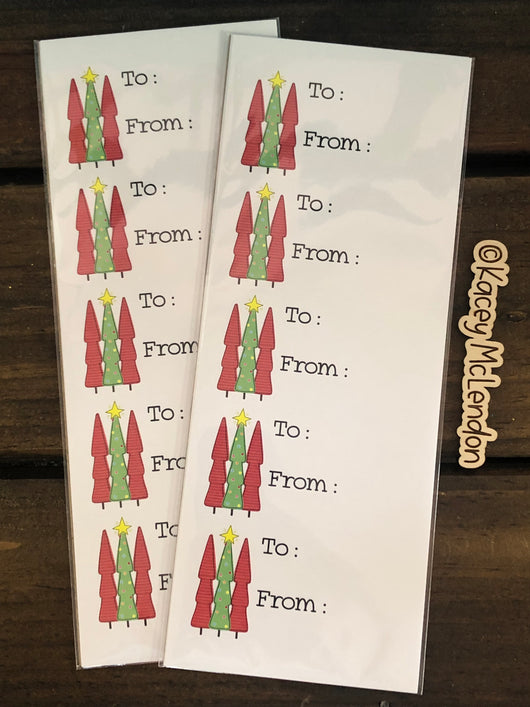 Red and Green Trees Christmas Generic Stickers