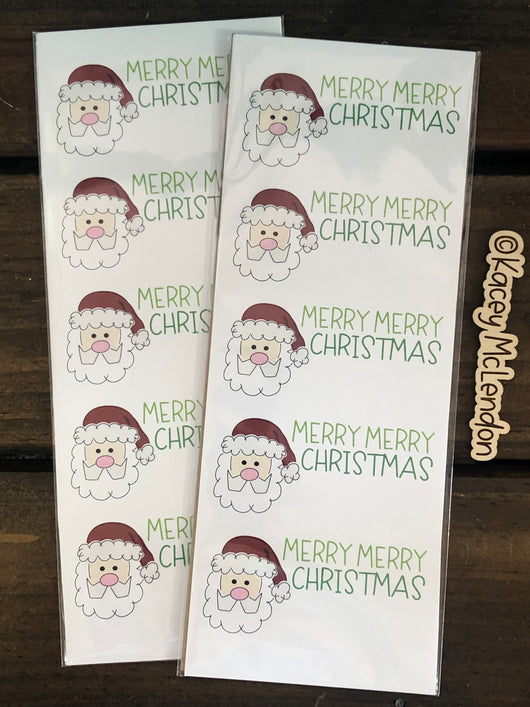 Santa Face Christmas Generic Stickers