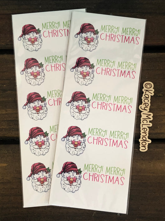 Starry Eyed Santa Christmas Generic Stickers