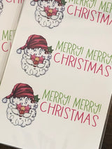 Starry Eyed Santa Christmas Generic Stickers