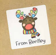 Wrapped Up Rudolph Christmas Stickers