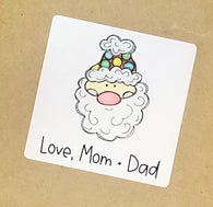 Polka Dot Hat Santa Christmas Stickers