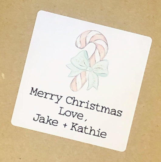 Sweet Candy Cane Christmas Stickers