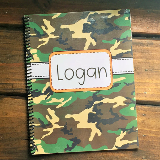 Camouflage Personalized Side Spiral Notebook