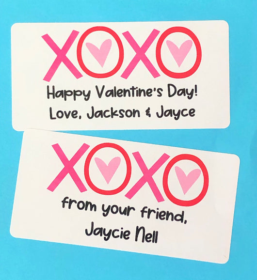 XOXO Valentine Rectangle Stickers