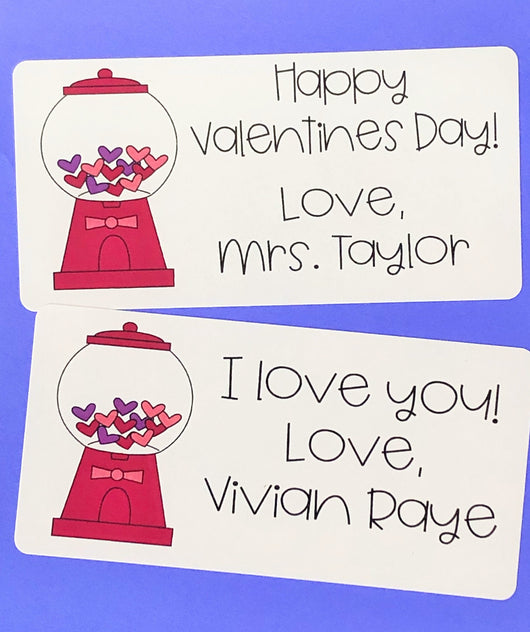 Gum Valentine Rectangle Stickers