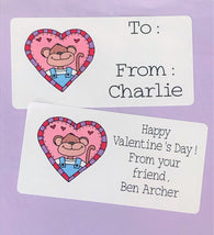 Monkey Valentine Rectangle Stickers