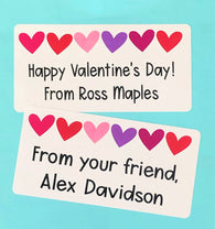 Heart Line Valentine Rectangle Stickers
