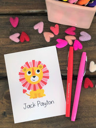 Lion Valentine Personalized Note Cards