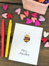 Bee Valentine Personalized Note Cards