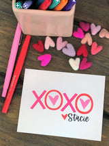 XOXO Valentine Personalized Note Cards