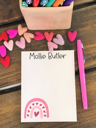 Rainbow Valentine Personalized Flat Note Cards