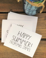 Simple Happy Summer Personalized Note Cards
