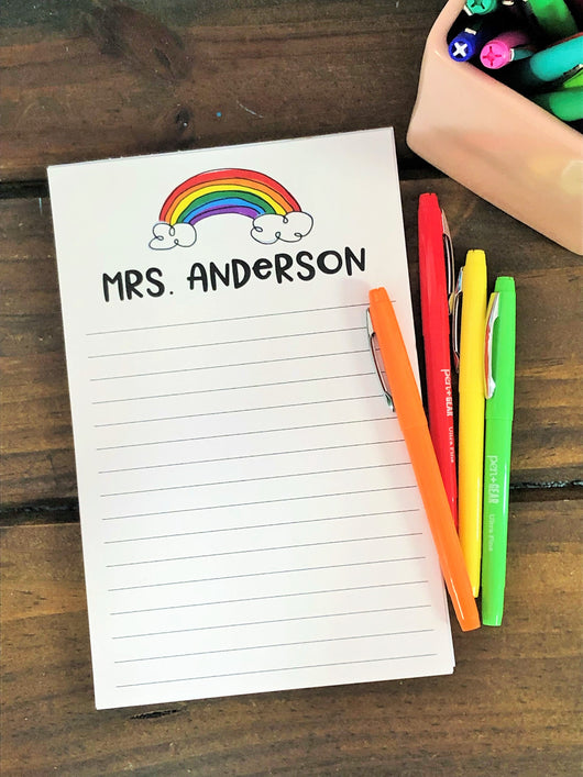 St. Patrick's Day Rainbow Personalized Notepad