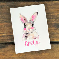 Watercolor Rabbit Personalized Note Cards