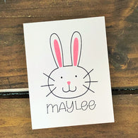 Doodle Easter Bunny Head Personalized Note Cards