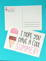 Ice Cream Cool Summer Personalized Teacher Postcards