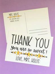 Thank You Stars Personalized Teacher Postcards