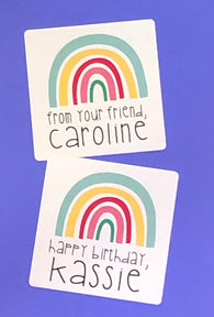 Sweet Rainbow Personalized Square Stickers
