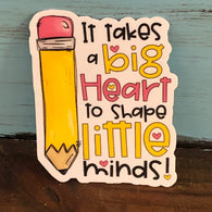 Big Heart Pencil Vinyl Waterproof Sticker