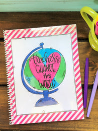 Teacher Globe Side Spiral Notebook