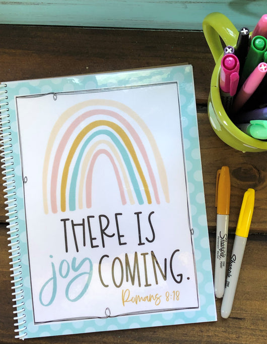 Rainbow Joy Coming Side Spiral Notebook