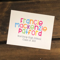 Name Note For Graduation Graduation • Senior Note Cards – DoodleBugsPaper