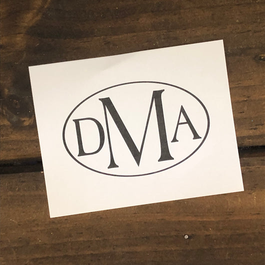 Simple Oval Monogram Personalized Note Cards