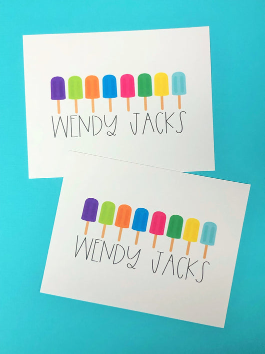 Popsicles Summer Personalized Note Cards
