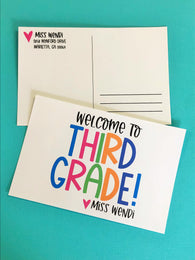 Bright Welcome Personalized Teacher Postcards