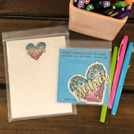 RTS: Leopard Heart MAMA Small Notepad with Matching Vinyl Sticker