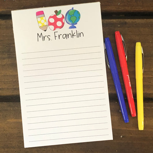 Teacher Trio Personalized Notepad