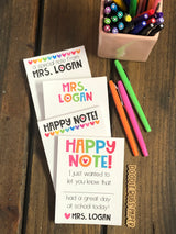 Teacher Happy Notes with Hearts Small Notepad Set