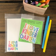 RTS: I Love Kindergarten Small Notepad with Matching Vinyl Sticker