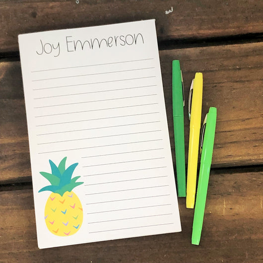 Summer Pineapple Personalized Notepad