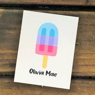 Big Popsicle Summer Personalized Note Cards