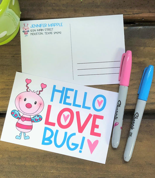 Love Bug Valentine Postcards