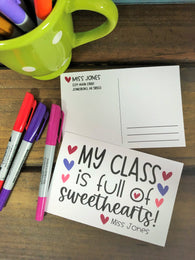 Class Full Valentine Postcards