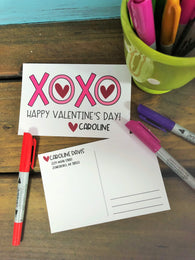 XOXO Valentine Postcards