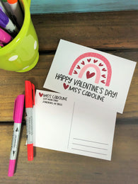 Rainbow Valentine Postcards