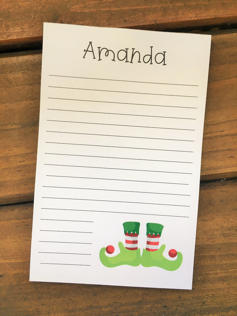 Elf Feet Personalized Notepad – DoodleBugsPaper