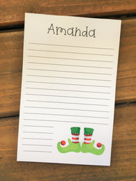 Elf Feet Personalized Notepad