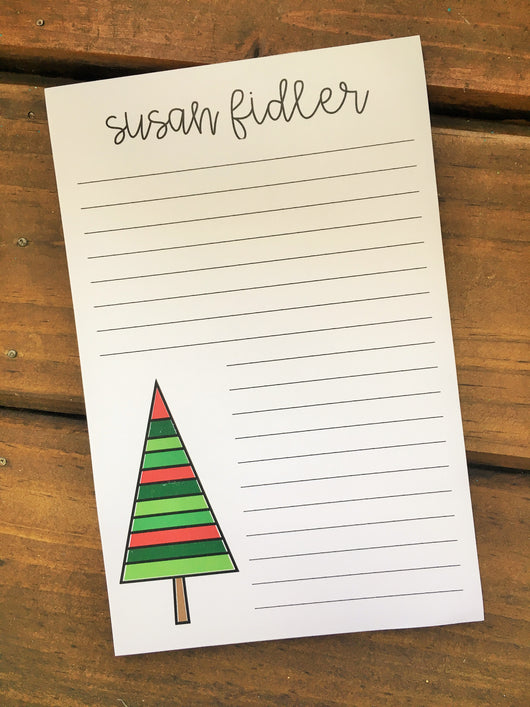 Striped Tree Personalized Notepad
