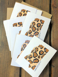 Leopard Mississippi Folded Note Cards