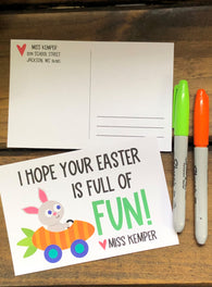 Carrot Car Easter Postcards